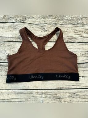 Woolly Merino Wool Racerback Sports Bra in Chocolate Brown Size Medium